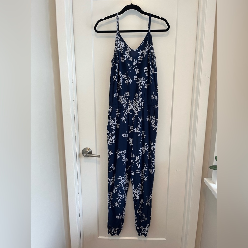 GAP Navy Floral Jumpsuit